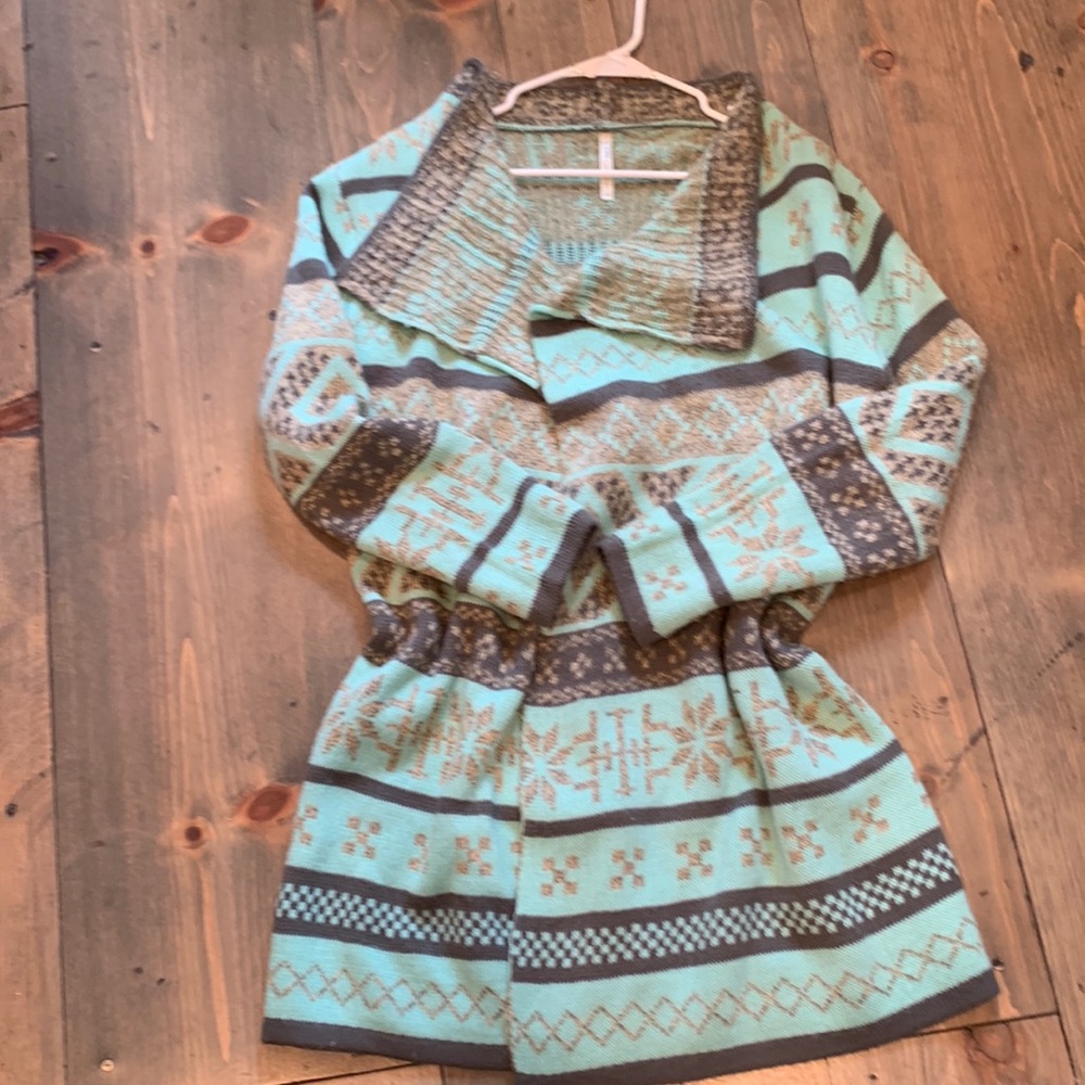 Teal gray long sweater size L